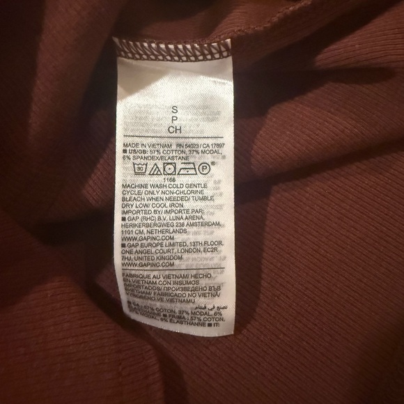 Banana Republic Ribbed Tunic Top Maroon V-Neck ¾ Sleeve Knit Blouse Small - Picture 5 of 5